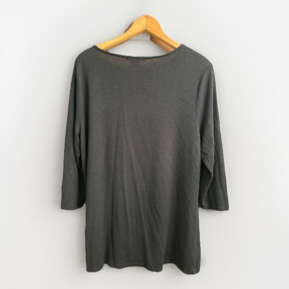 Matty M Womens Black Sweater Size Medium Pullover Long Sleeve Knot Tie Front - Picture 2 of 3